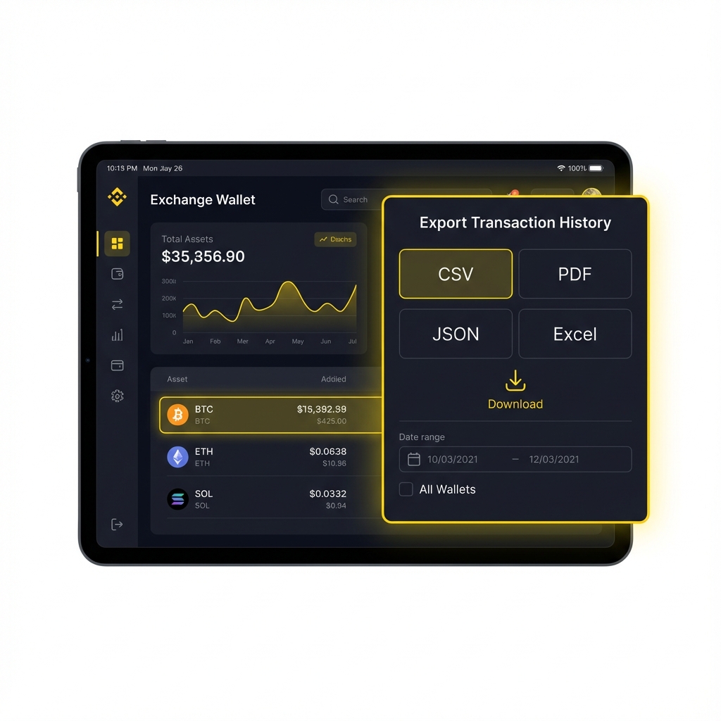 Exporting from Binance